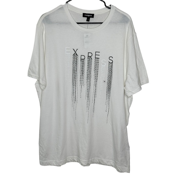 Express White Graphic Men's Shirt NWT XL - Picture 1 of 5